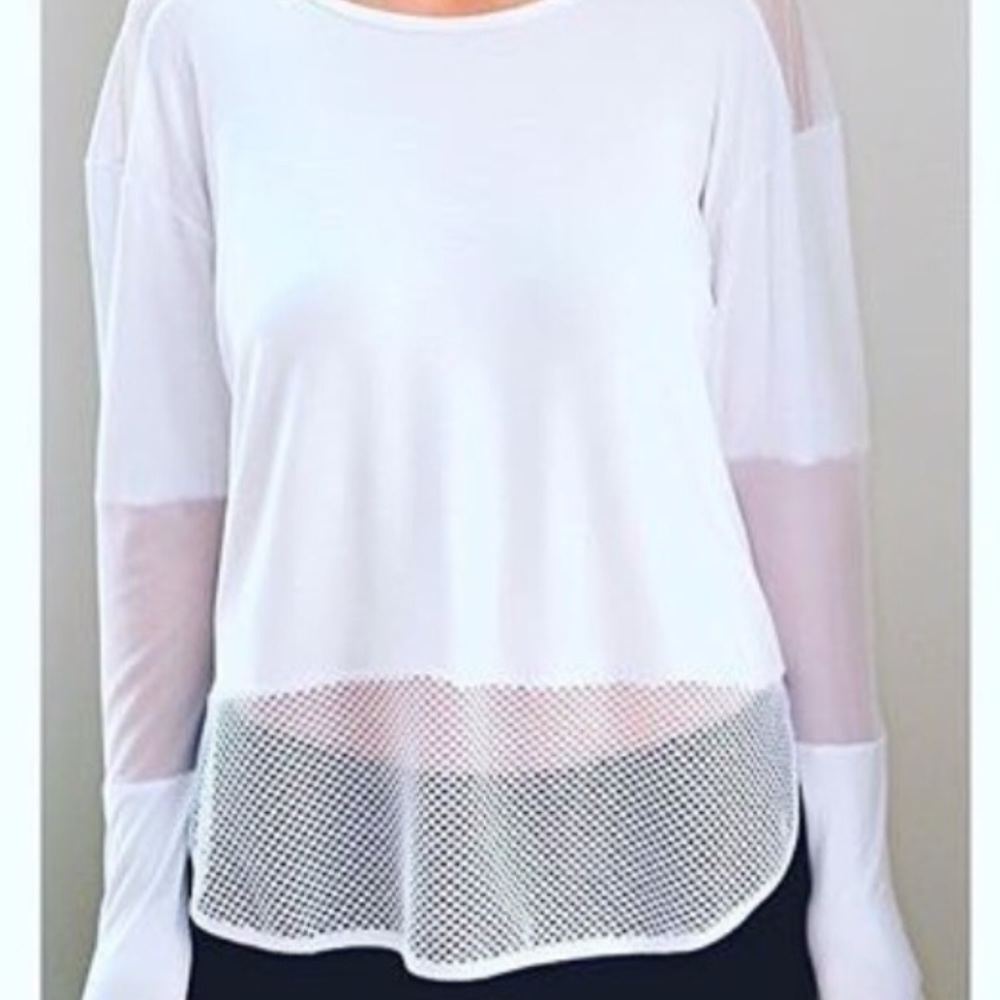 Joia NYC Long Sleeve Mesh White Size Large